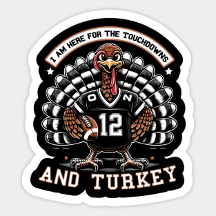 Quirky Thanksgiving Touchdown Turkey Sticker